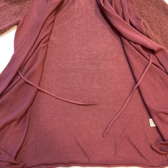 J Jill Women's Small Open Front Cardigan Waterfall Mauve Alpaca Blend Sleeves - Picture 2 of 11